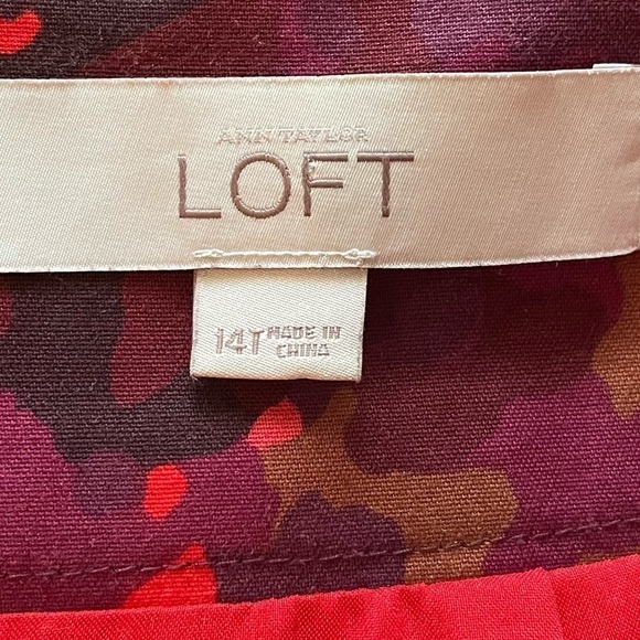 Ann Taylor Loft Multicolor Burgundy Pink Floral Straight Pencil Skirt tall - Picture 7 of 13